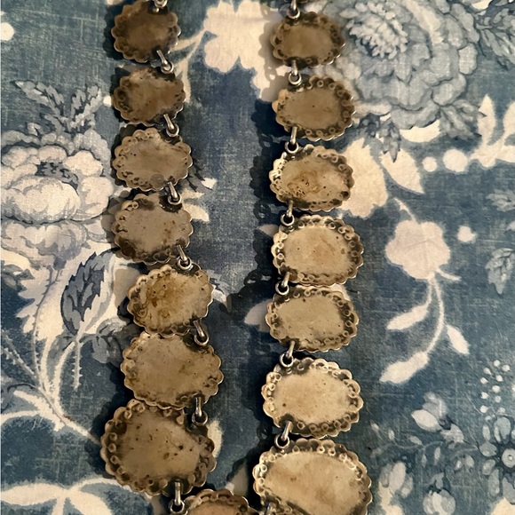 Turquoise #8 giant sterling silver signed statement necklace squash Rodeo NFR - Picture 7 of 16